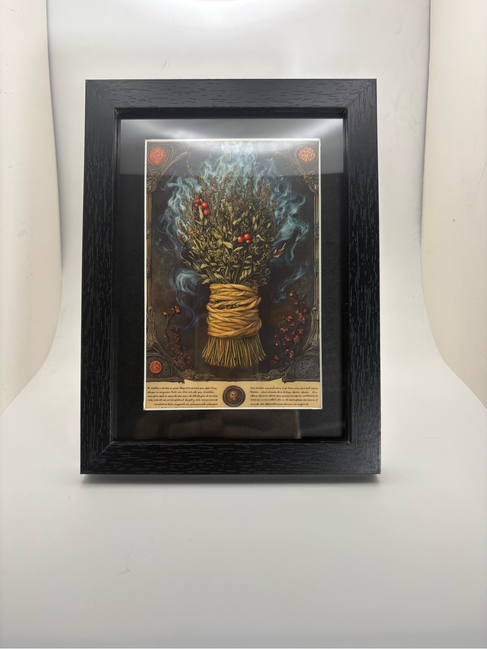 Smudging Herb Bundle Art Print – Framed 5x7 Witchy Apothecary Decor